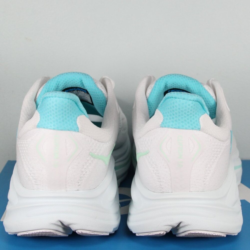Hoka One One Clifton 10 Wide Running Shoes Womens 7 D 8 D White Blue - Picture 5 of 6